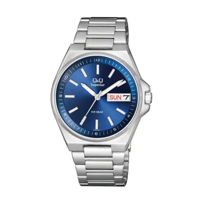 Q&Q Superior Day Date Stainless Steel Silver Chain Watch S396J212Y_img_0