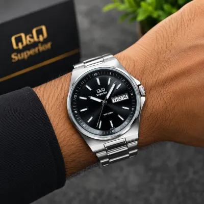 Q&Q Superior Day Date Stainless Steel Silver Chain Watch S396J202Y_img_3