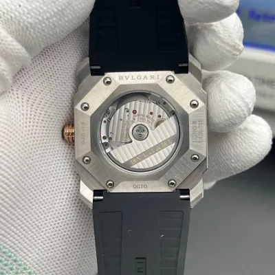 BVLGARI Octo Roma 41mm With A Stainless Steel Case, White Dial, And Black Rubber Strap Swiss 1:1 Grade (pre-order)_img_10