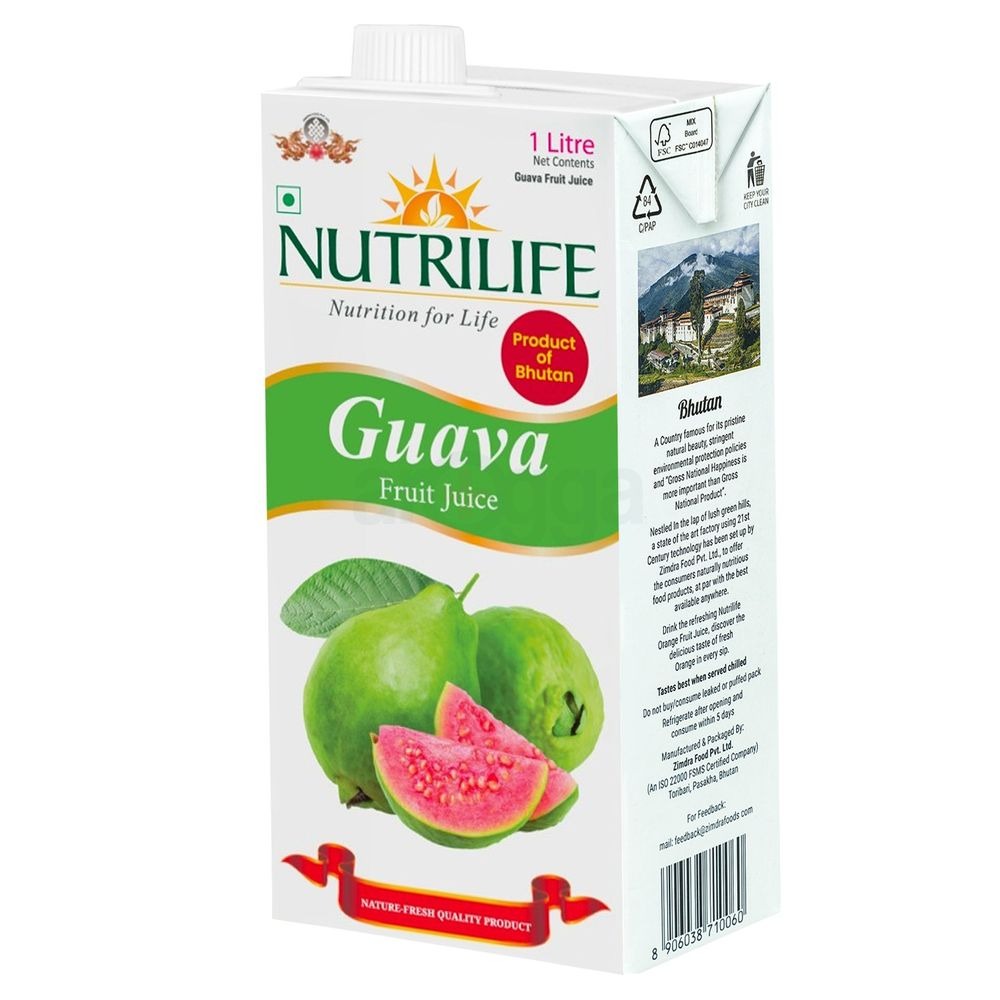 Nutrilife 100% Natural Fruit Juice (1 Litre) – Guava | Mango | Orange | Apple | Pomegranate | Cranberry