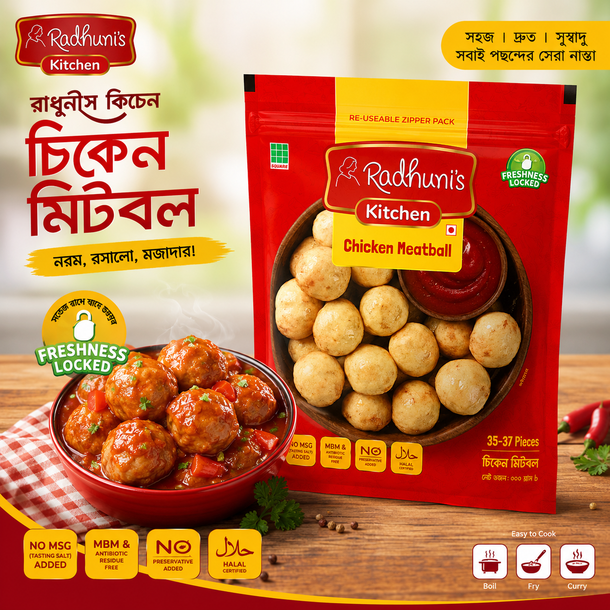 রাঁধুনী'স কিচেন চিকেন মিটবল (Radhuni's Kitchen Chicken Meatball) – 300g