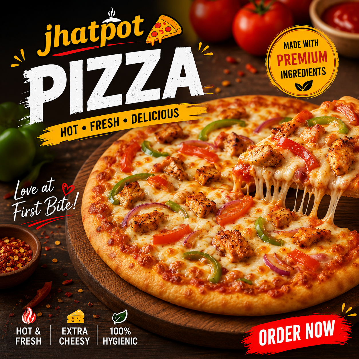 Jhatpot Chicken pizza  200g