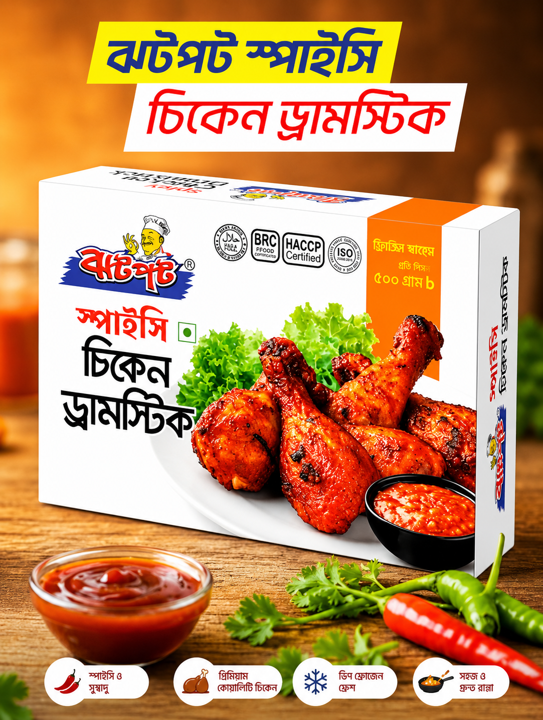 Jhatpot Spicy Chicken Drumstick 500g