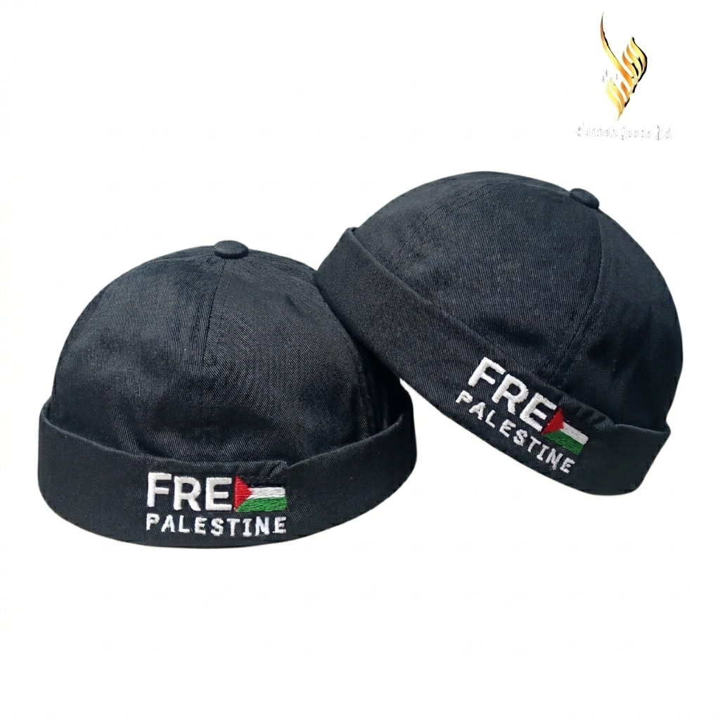 Free palestine embroidered  docker cap