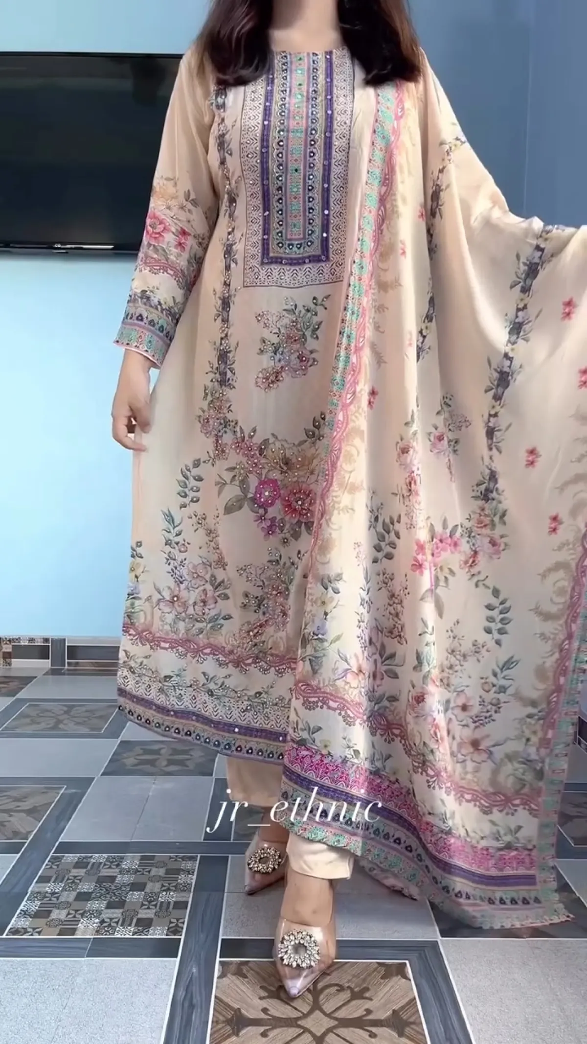 রেডিমেড ডিজিটাল প্রিন্ট থ্রি পিস - Image 4