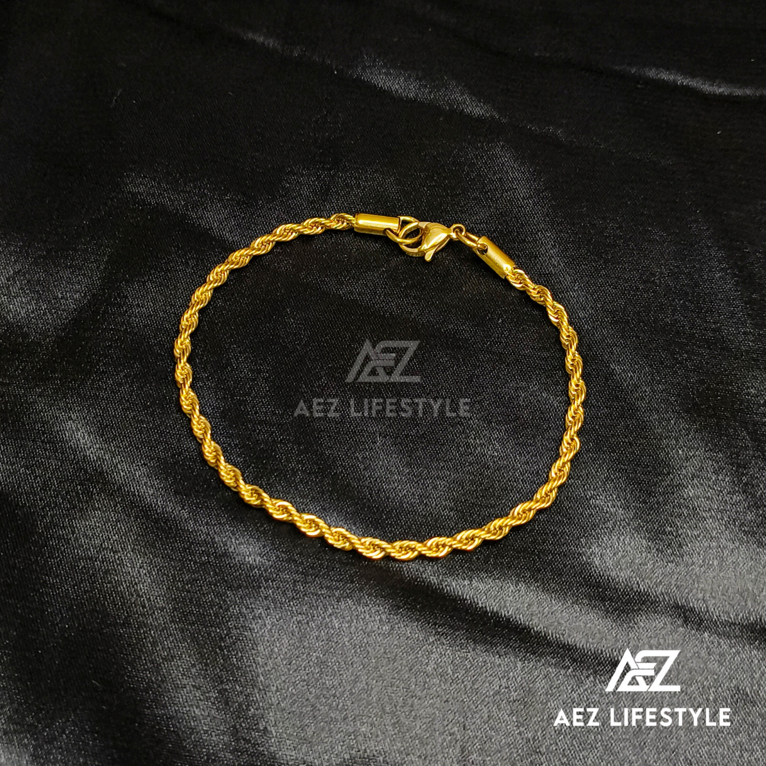3mm Twist Rope Bracelet (Golden Edition)