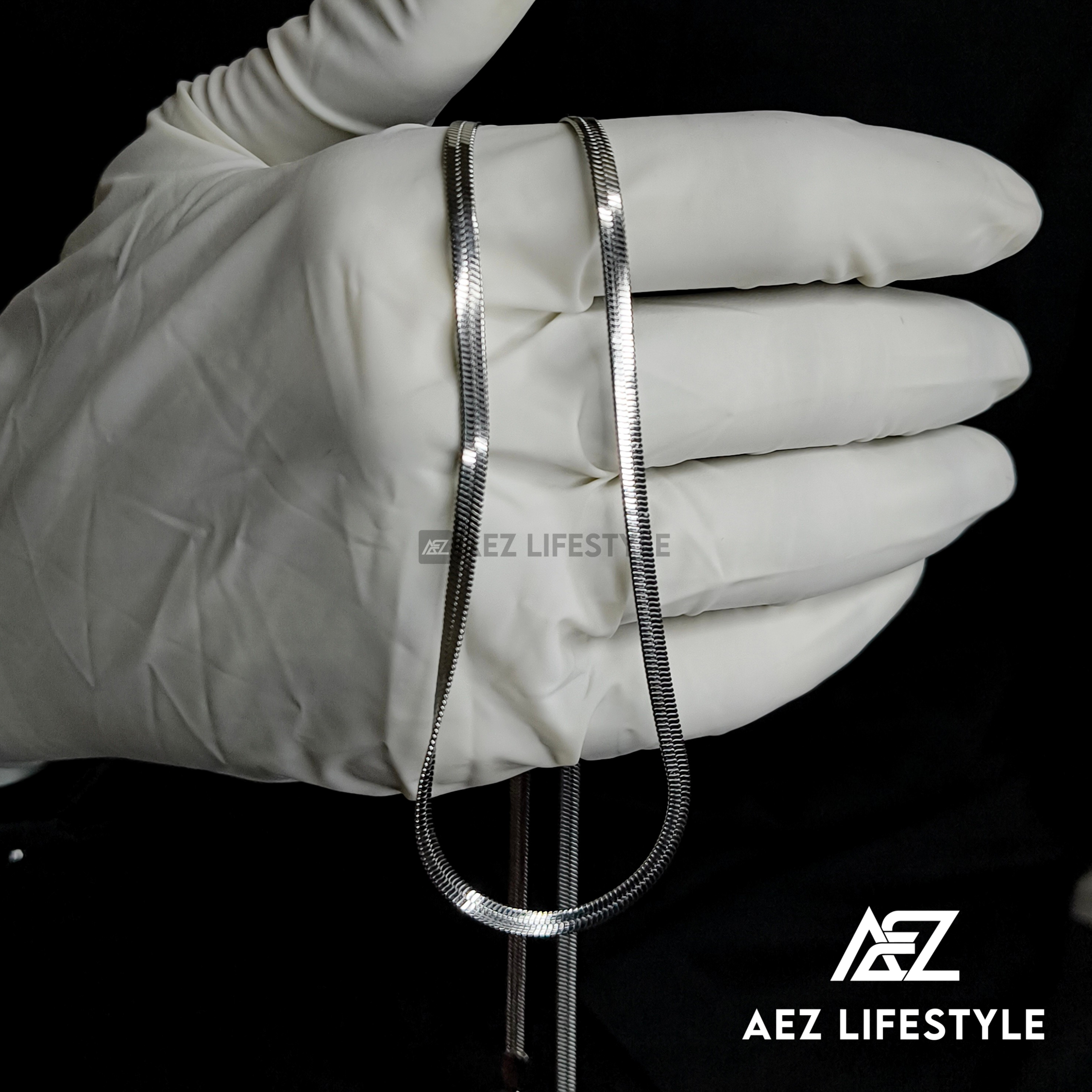 Premium Silver Color Flat Snake Neck Chain