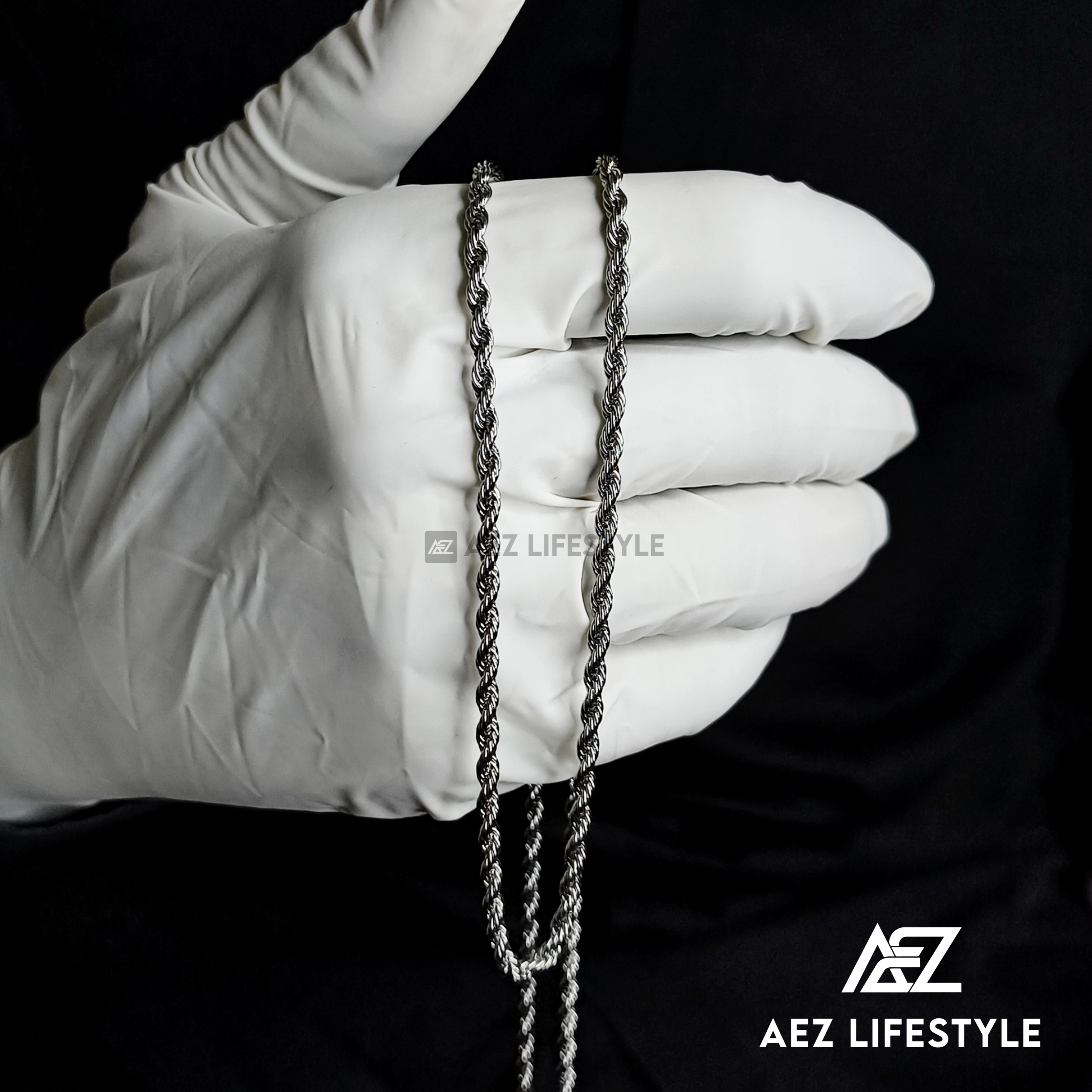 3mm Silver Twist Neck Chain Stainless Steel (GC-315)