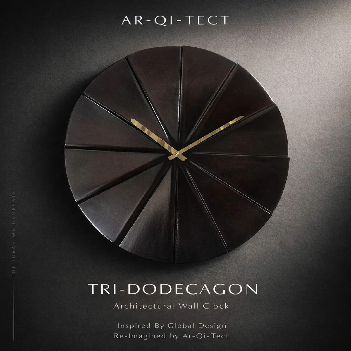 Tri-Dodecagon Wooden Wall Clock – Modern Geometric Wall Decor | Ar-Qi-Tect