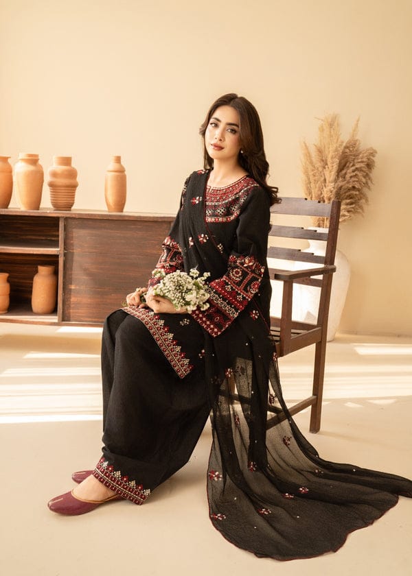 Premium Black Farshi Three Piece Set - Image 8