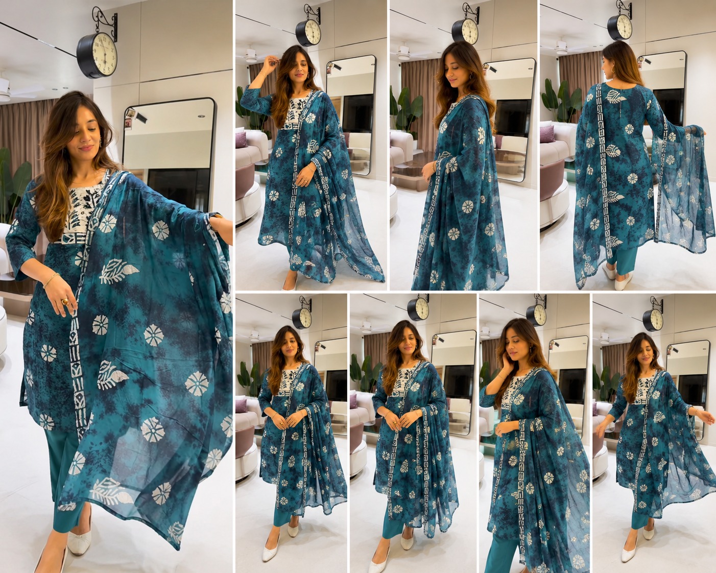 বাটিক প্রিন্ট কটন থ্রি-পিস সেট - Image 3