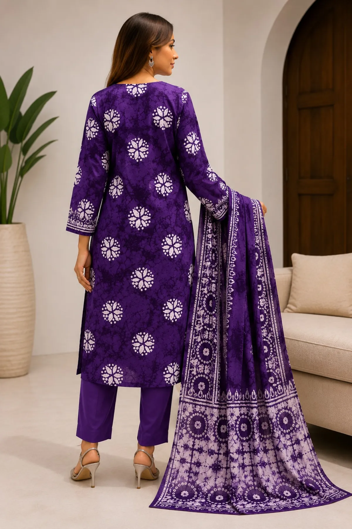 বাটিক প্রিন্ট থ্রি-পিস সেট - Image 4