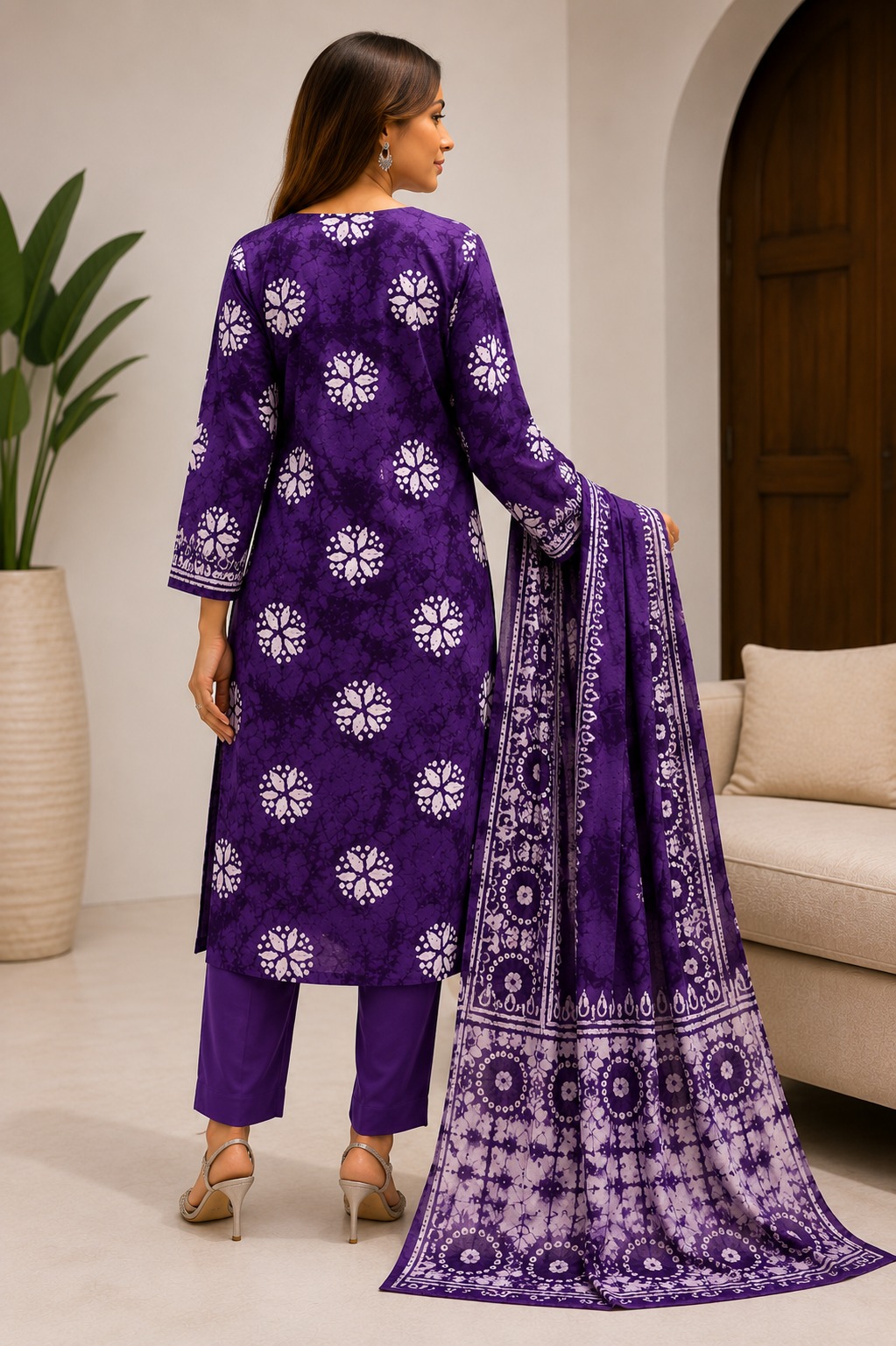 বাটিক প্রিন্ট থ্রি-পিস সেট - Image 4