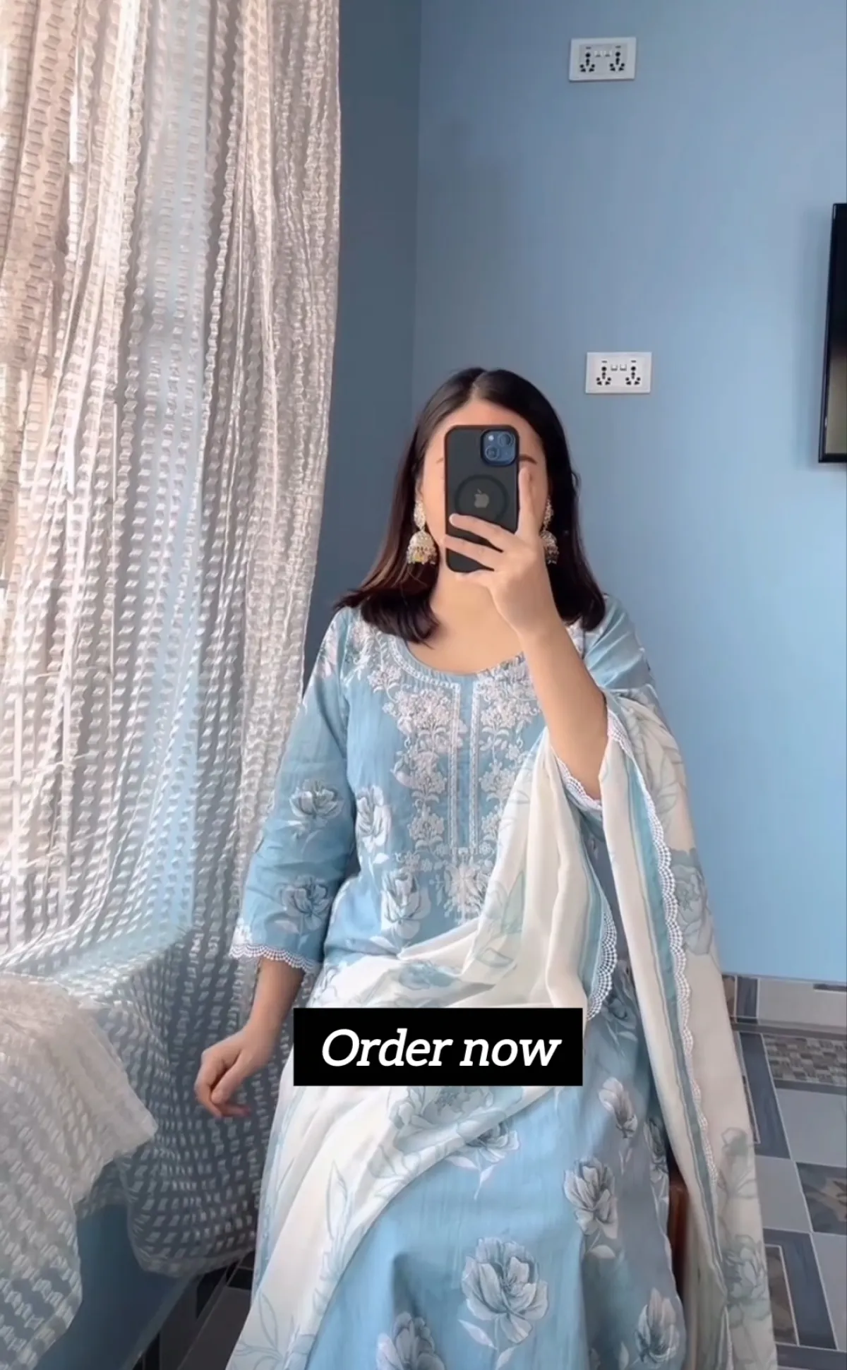 পিউর কটন(সুতি) এম্ভ্রডারি ওয়ার্ক থ্রি-পিস সেট🌿 - Image 3