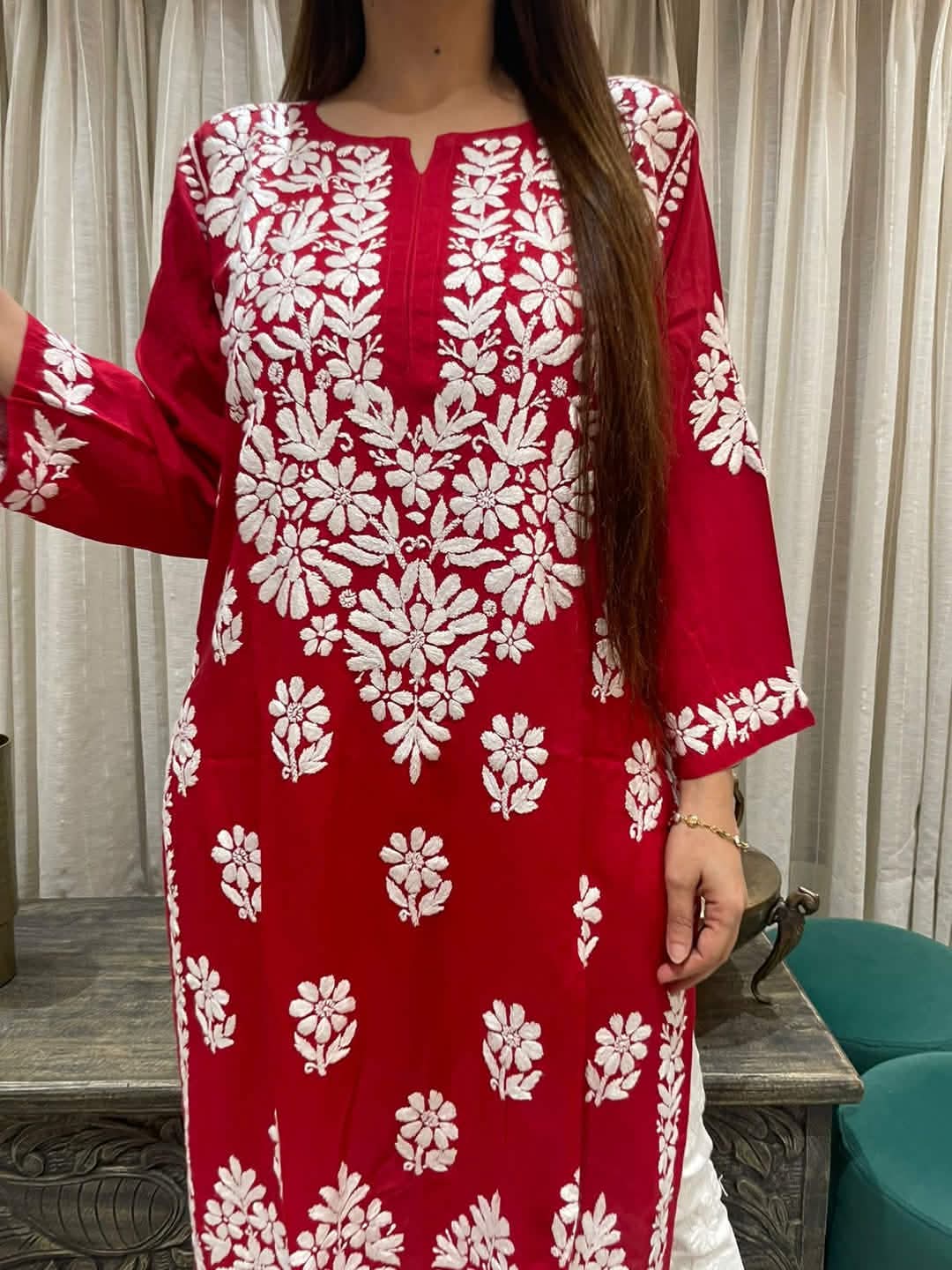 Red Lakhno Two Piece Set - Image 2