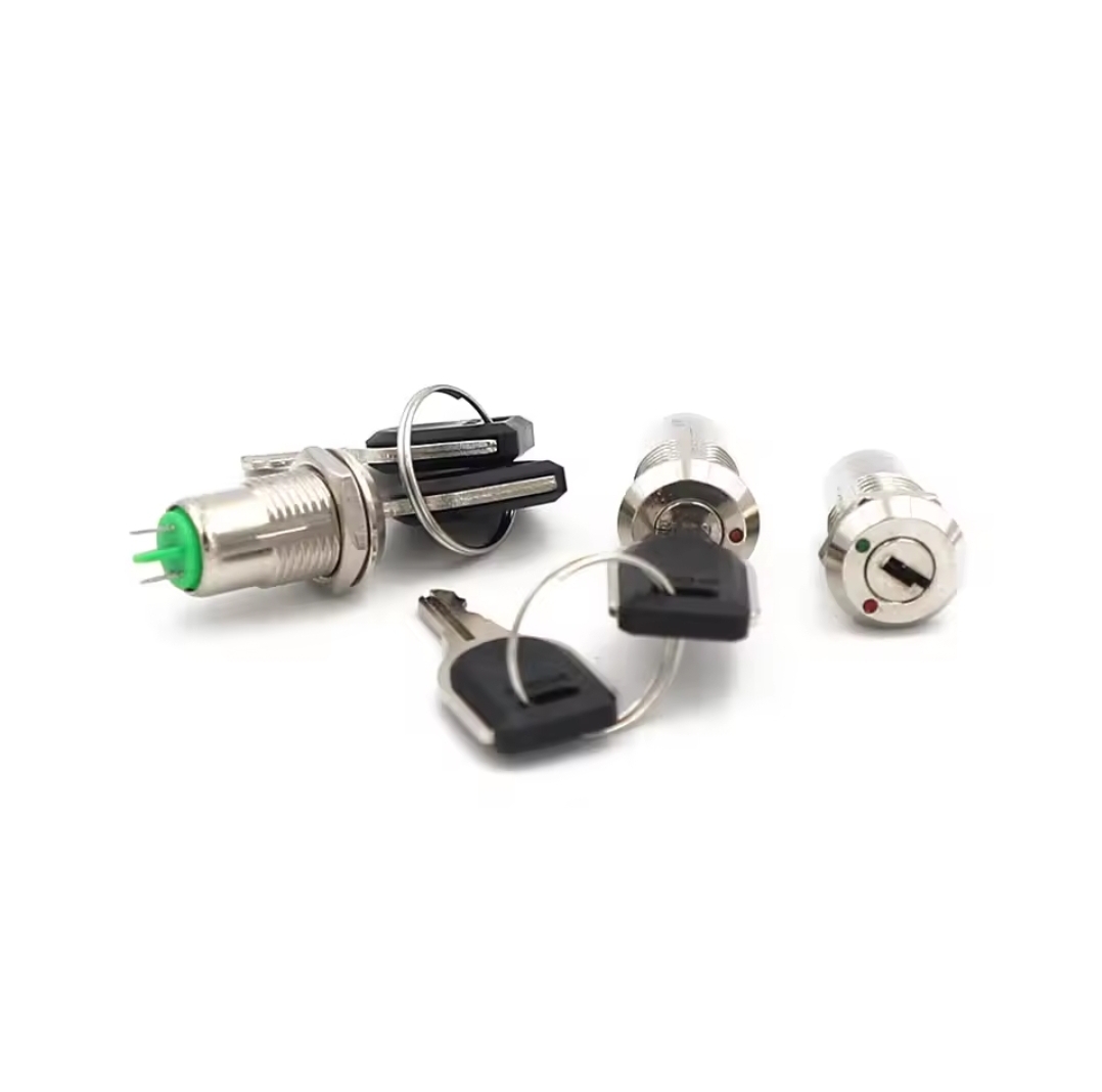 12mm Zinc Alloy Electronic Key Switch 2 Position ON/OFF With 2 Keys_img_1