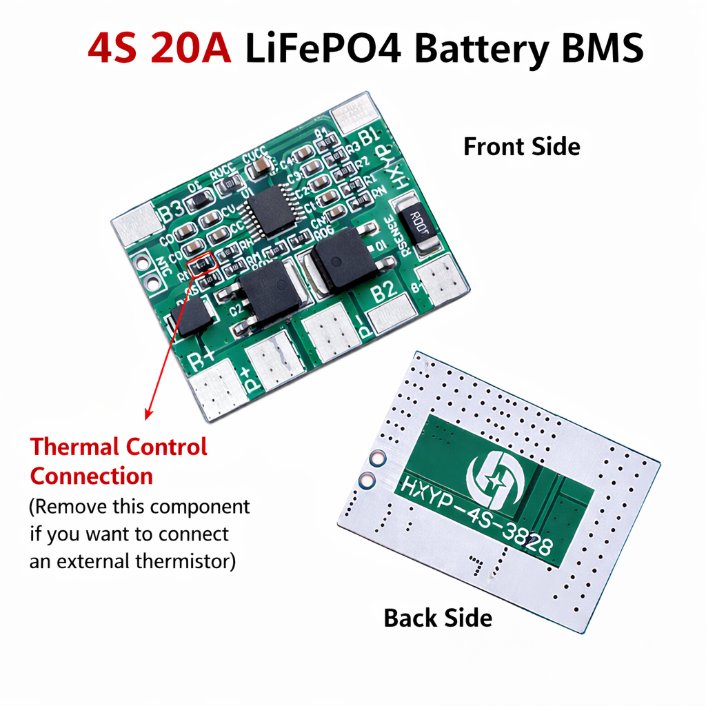 4S 12V 20A LiFePO4 BMS Battery Protection Board HXYP-4S-BM15
