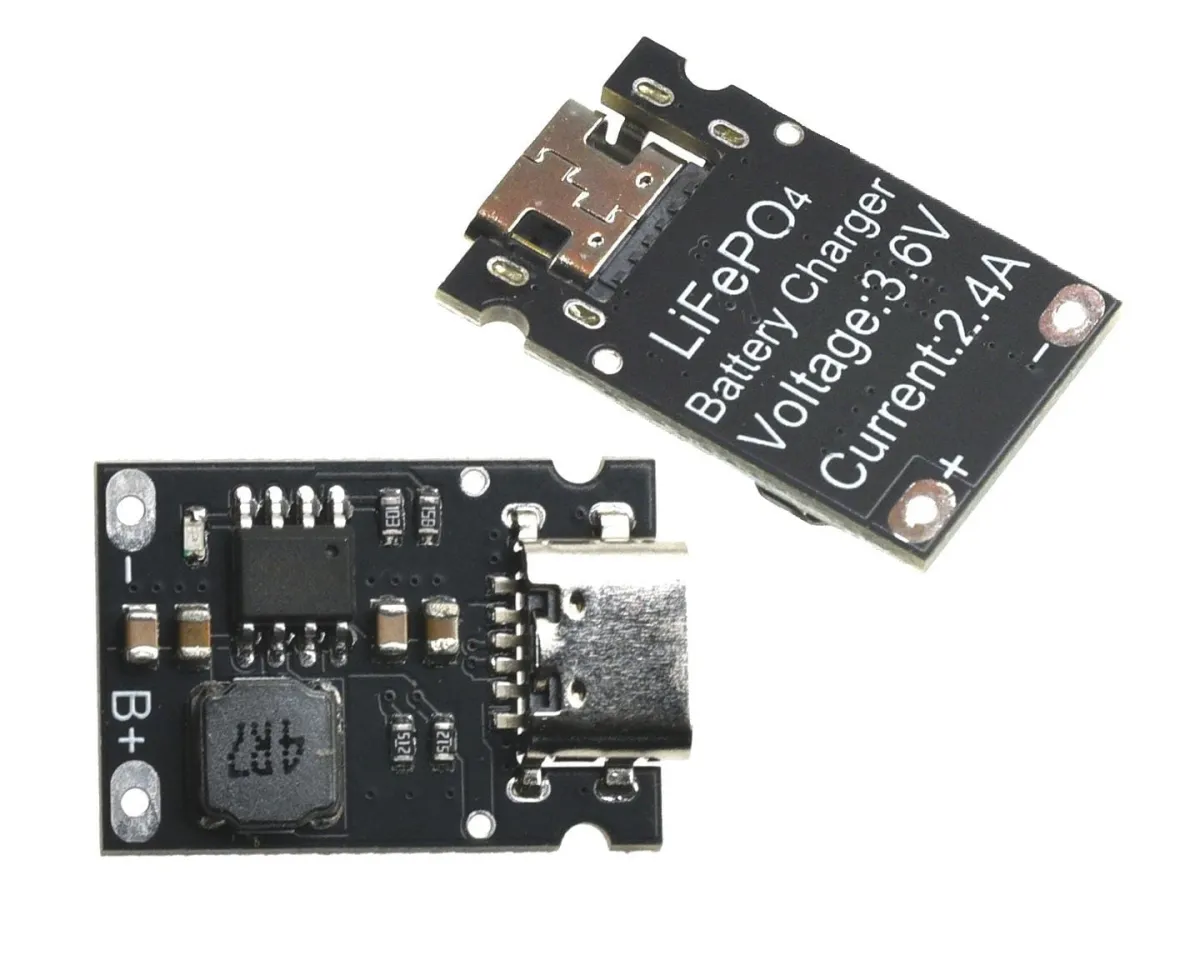 1S 3.6V 2.4A LiFePO4 Battery Charging Module Type-C S0311