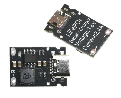 1S 3.6V 2.4A LiFePO4 Battery Charging Module Type-C S0311_img_0