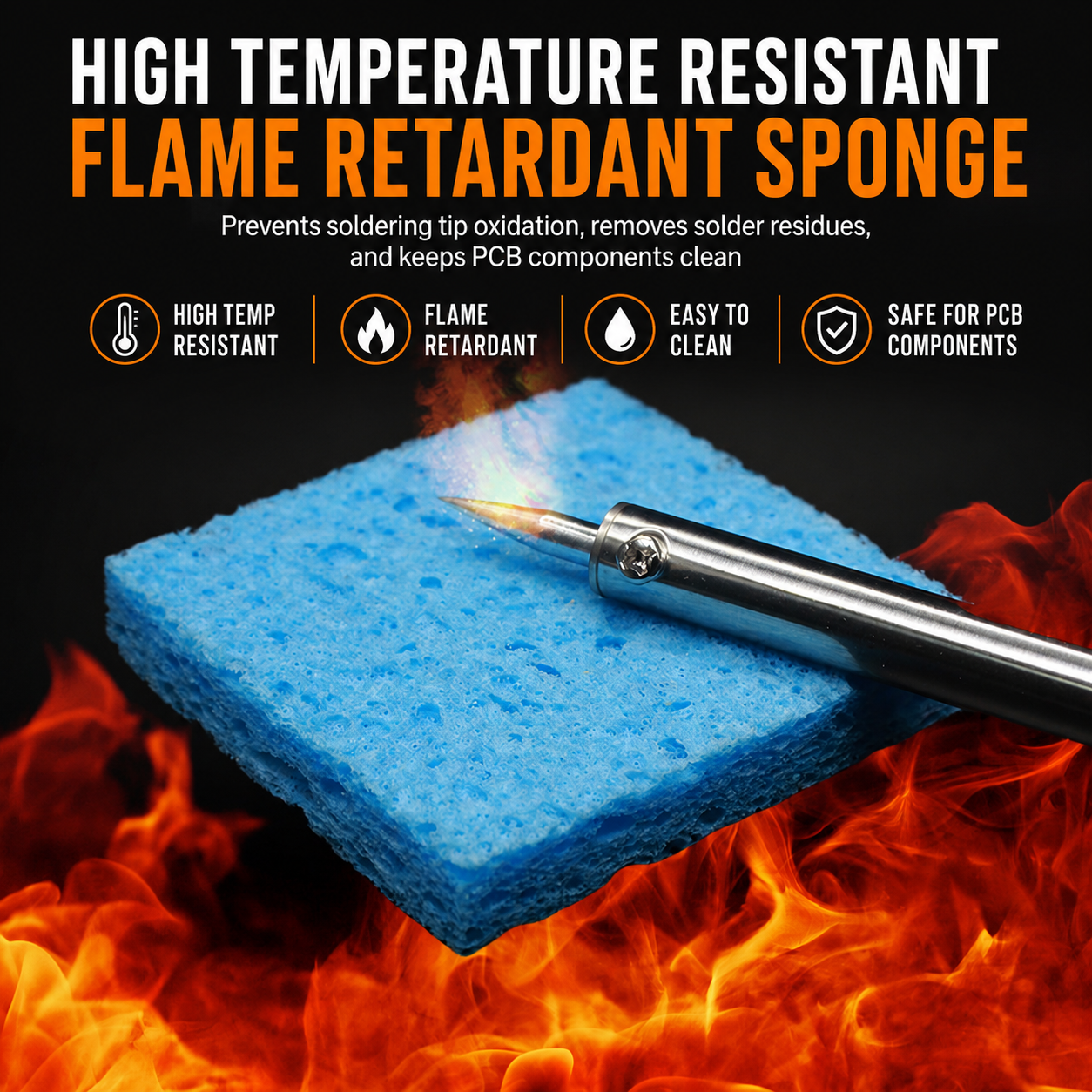 Soldering Iron Cleaning Sponge - High Temperature, SKY Color S0212