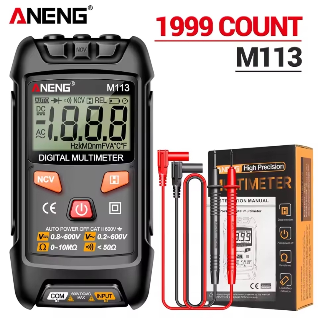 ANENG M113 Intelligent Digital Multimeter 1999 Count AC/DC Voltage Resistance NCV Tester