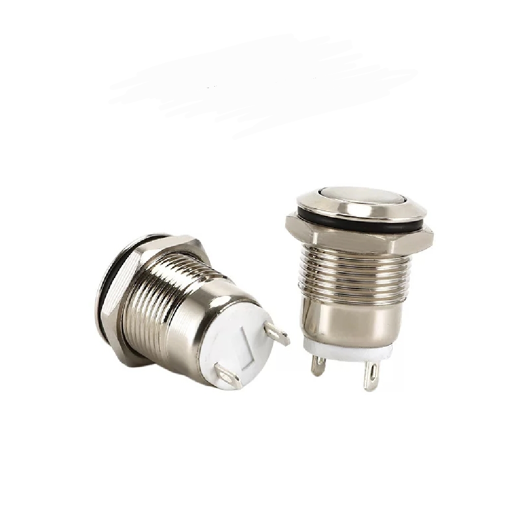 12mm Waterproof Momentary Metal Push Button Switch 2Pin Reset Type
