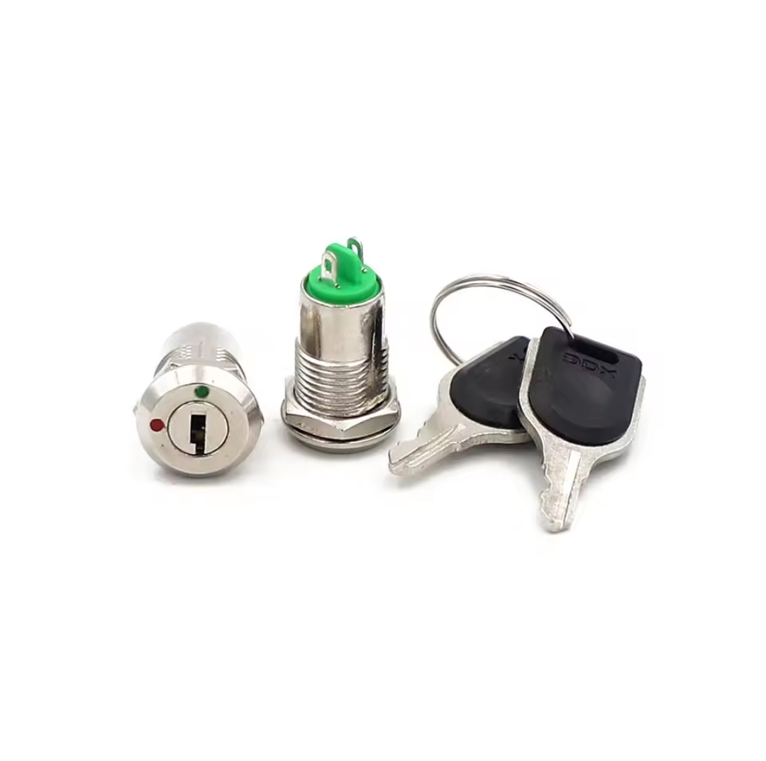 12mm Zinc Alloy Electronic Key Switch 2 Position ON/OFF With 2 Keys