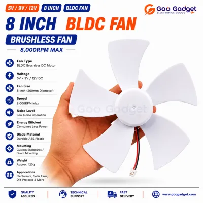 8-Inch BLDC Brushless Fan | 9V / 12V DC High-Efficiency Cooling Fan_img_0