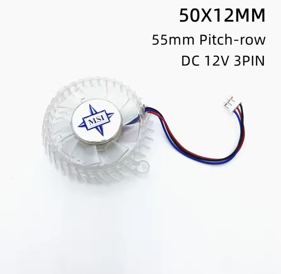 DC 12V 3-Pin 50x12mm GPU Graphics Card Cooling Fan
