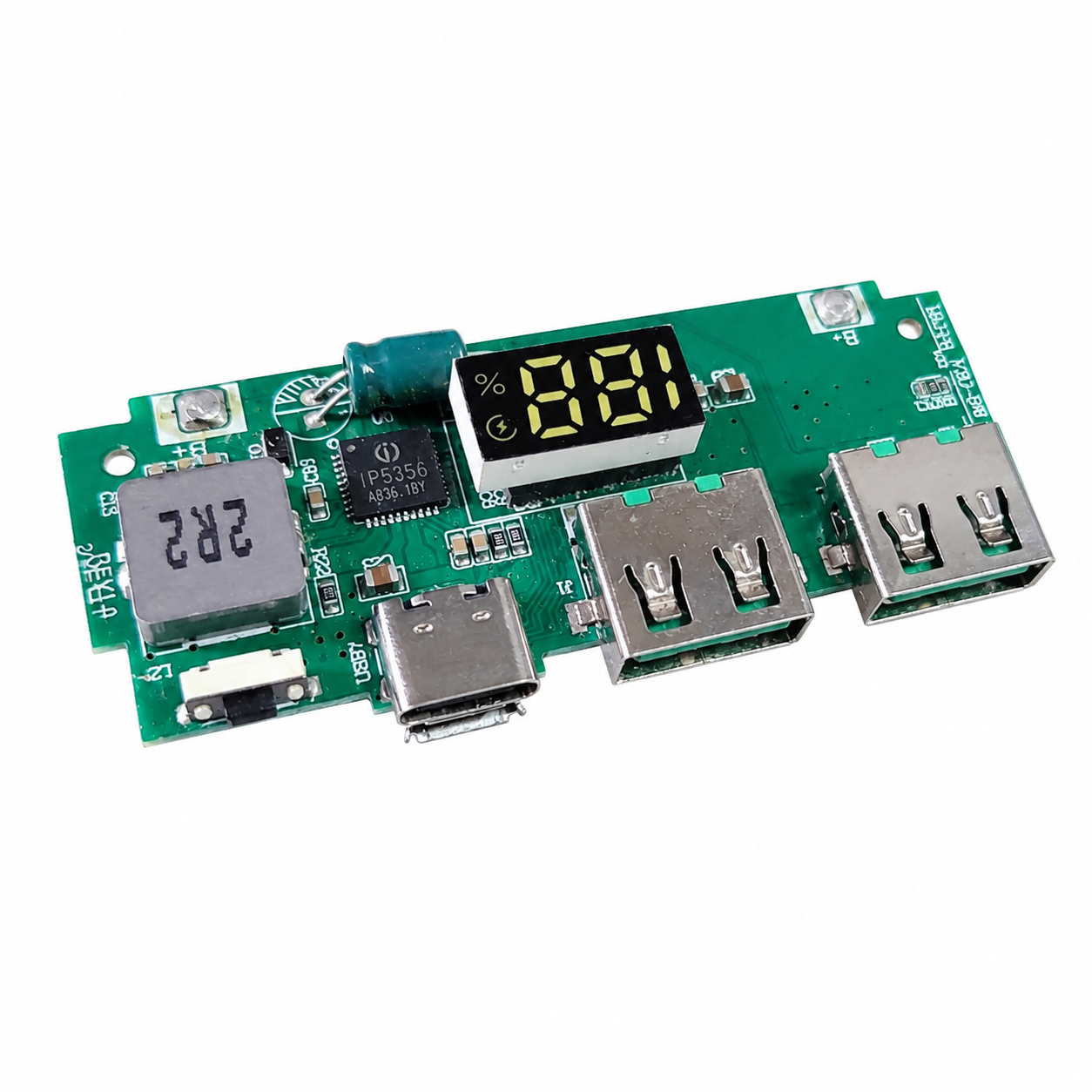 22.5W Fast Charging Power Bank Circuit Board IP5356 Digital Display Type-C