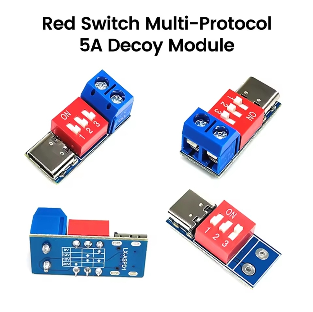 5A Type-C PD/QC Fast Charge Trigger Decoy Board Module with Adjustable Output Voltage