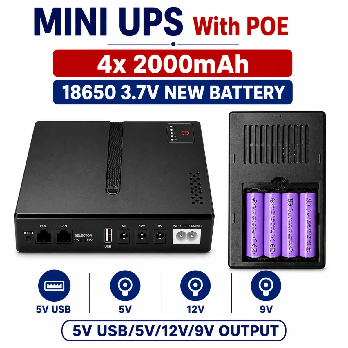 Mini Portable UPS 5V 9V 12V for WiFi Router CCTV Camera With 8000mAh Battery