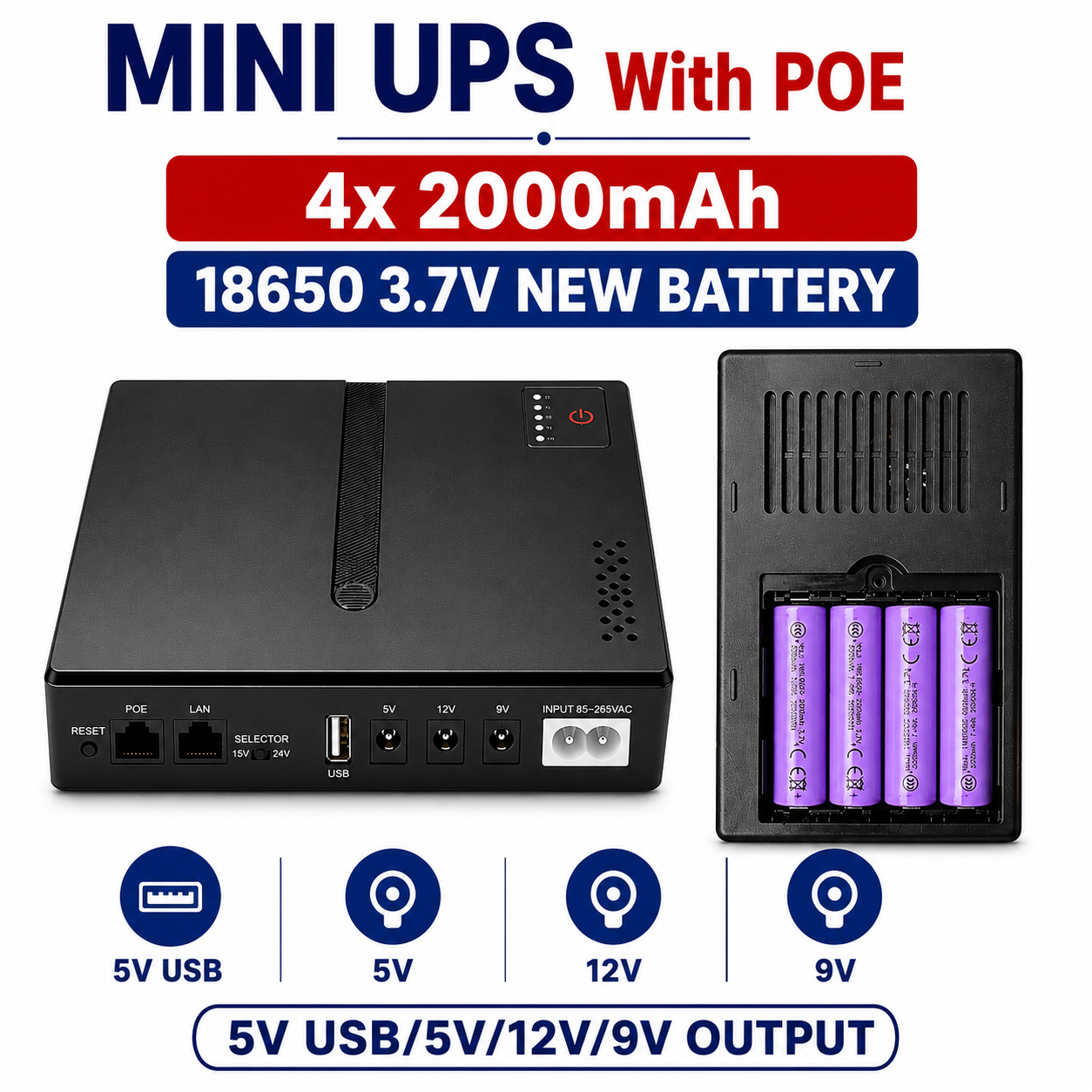Mini Portable UPS 5V 9V 12V for WiFi Router CCTV Camera With 8000mAh Battery
