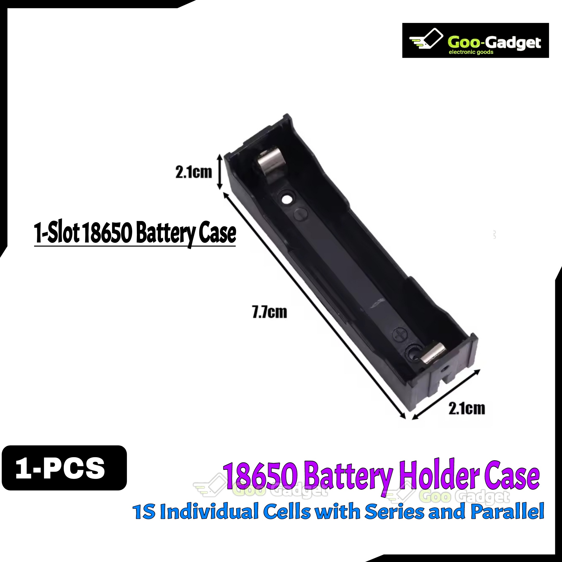 1x Holder 18650 Battery Holder For Individual Cells | Series And Parallel Open Line | PCB Mountable