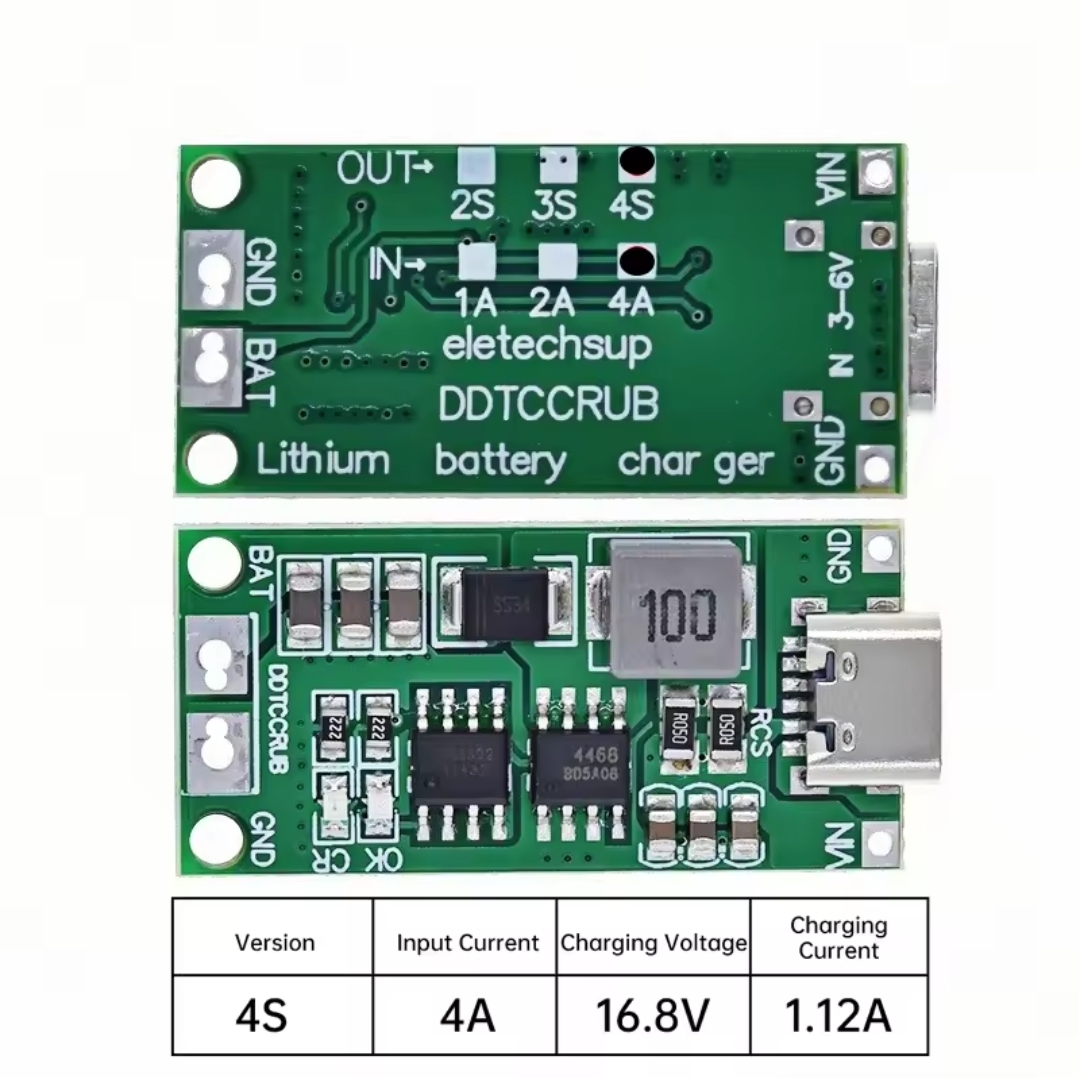 4S 4A USB Type-C Lithium Battery Charger Module 16.8V Output
