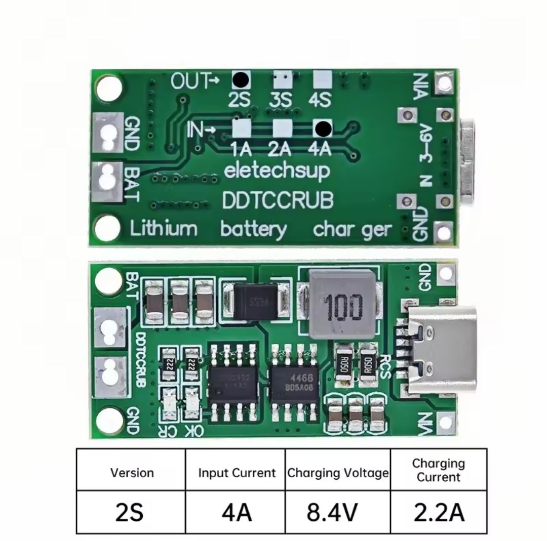 Type-C 2S 8.4V 4A Fast Charging Module for Lithium Battery Pack