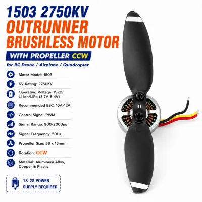 1503 2750KV Outrunner Brushless Motor with Propeller CW/CCW for RC Drone_img_0