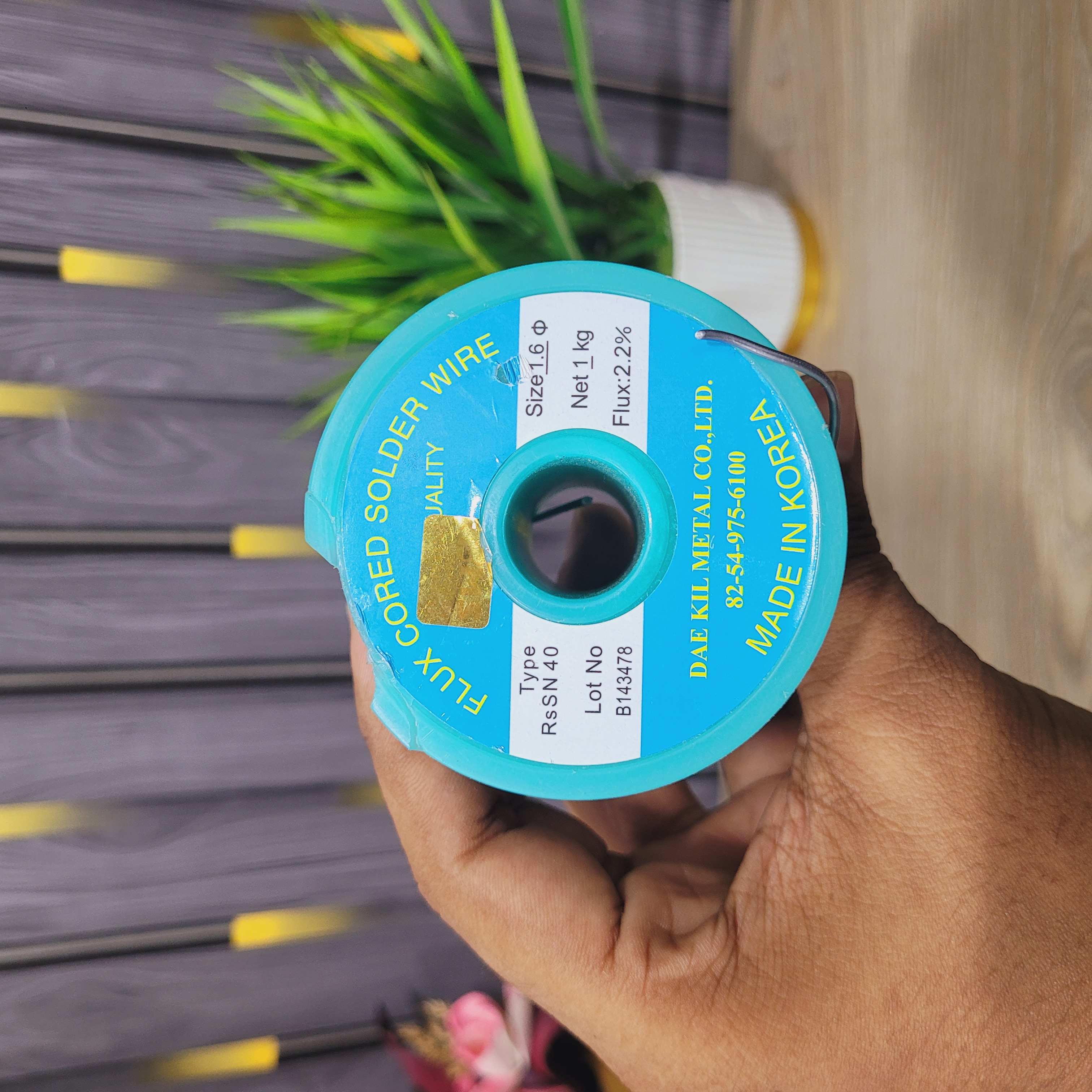 1 Goj 1.6mm RsSn40 Flux Cored Solder Wire 1.6mm (Approx. 16g) – Made in Korea