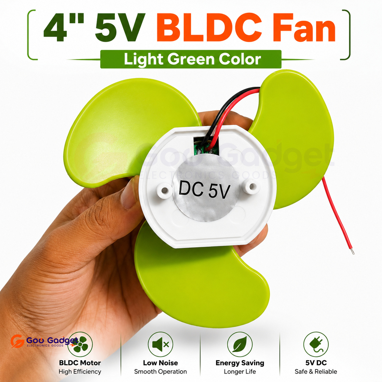 4 Inch 5V BLDC Cooling Fan Light Green High Speed DC Fan_img_1