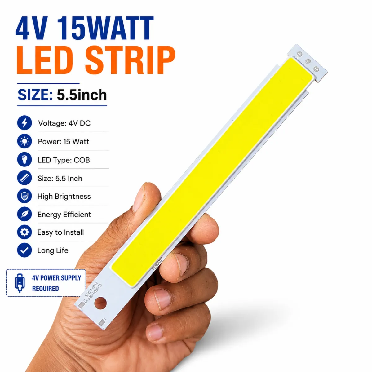 4V 15W COB LED Strip Light 5.5 Inch High Brightness Module