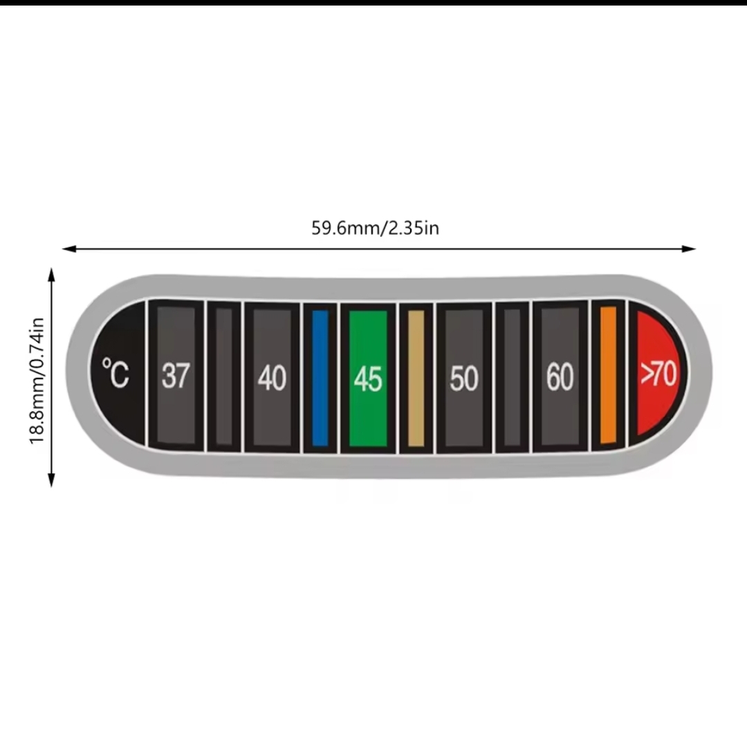 37–70°C Thermal Temperature Indicator Strip Sticker for Battery and Electronic Devices