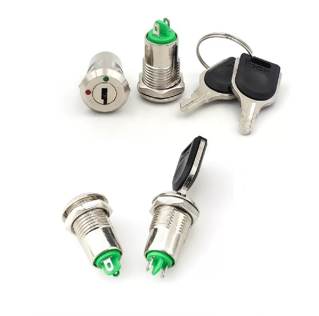 12mm Zinc Alloy Electronic Key Switch 2 Position ON/OFF With 2 Keys_img_3