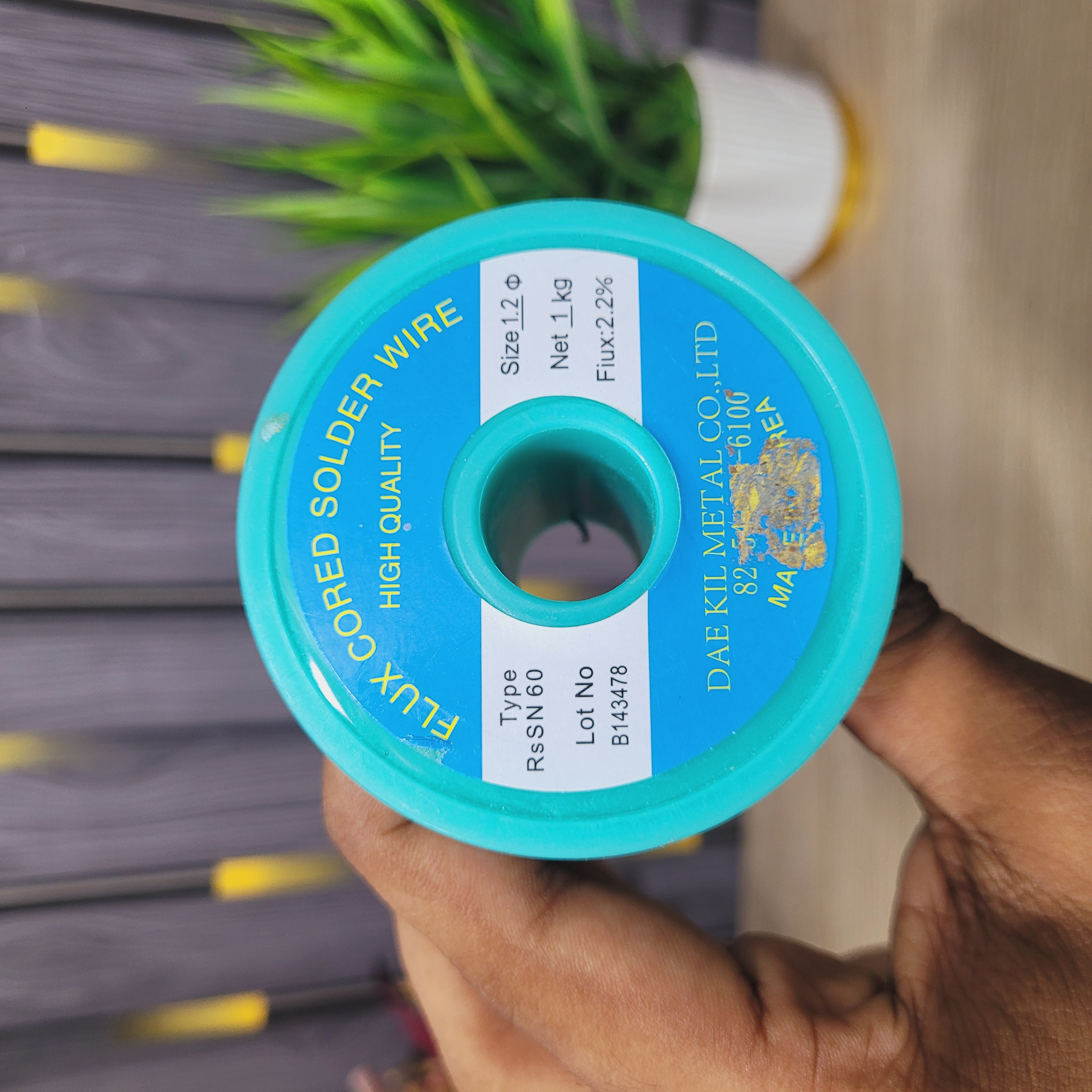 1 Goj 1.2mm RsSn60 Flux Cored Solder Wire 1.2mm (Approx. 8g) – Made in Korea