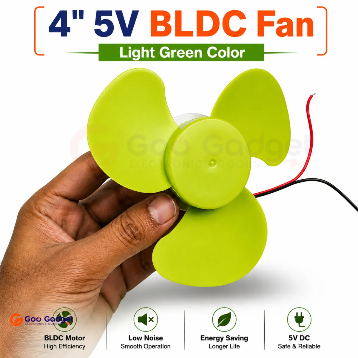 4 Inch 5V BLDC Cooling Fan Light Green High Speed DC Fan