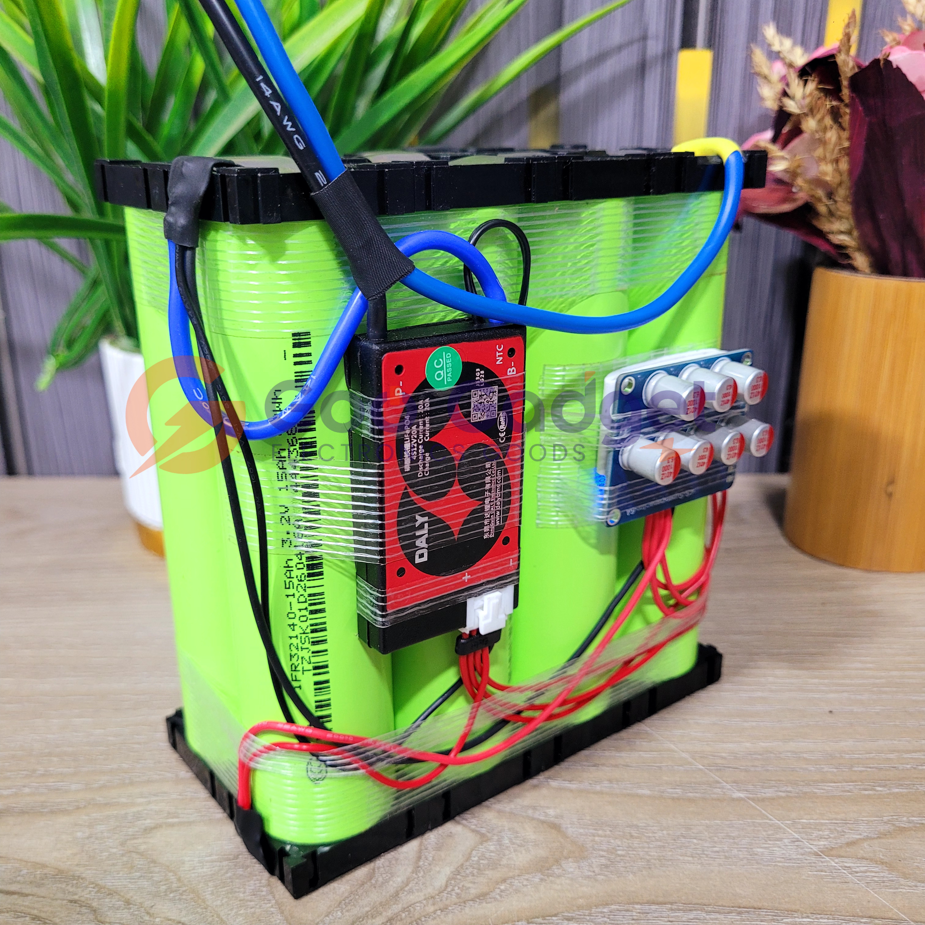 12V 30Ah LiFePO4 Rechargeable Battery Pack with JK 4S 20A BMS & 4S 6A Active Balancer