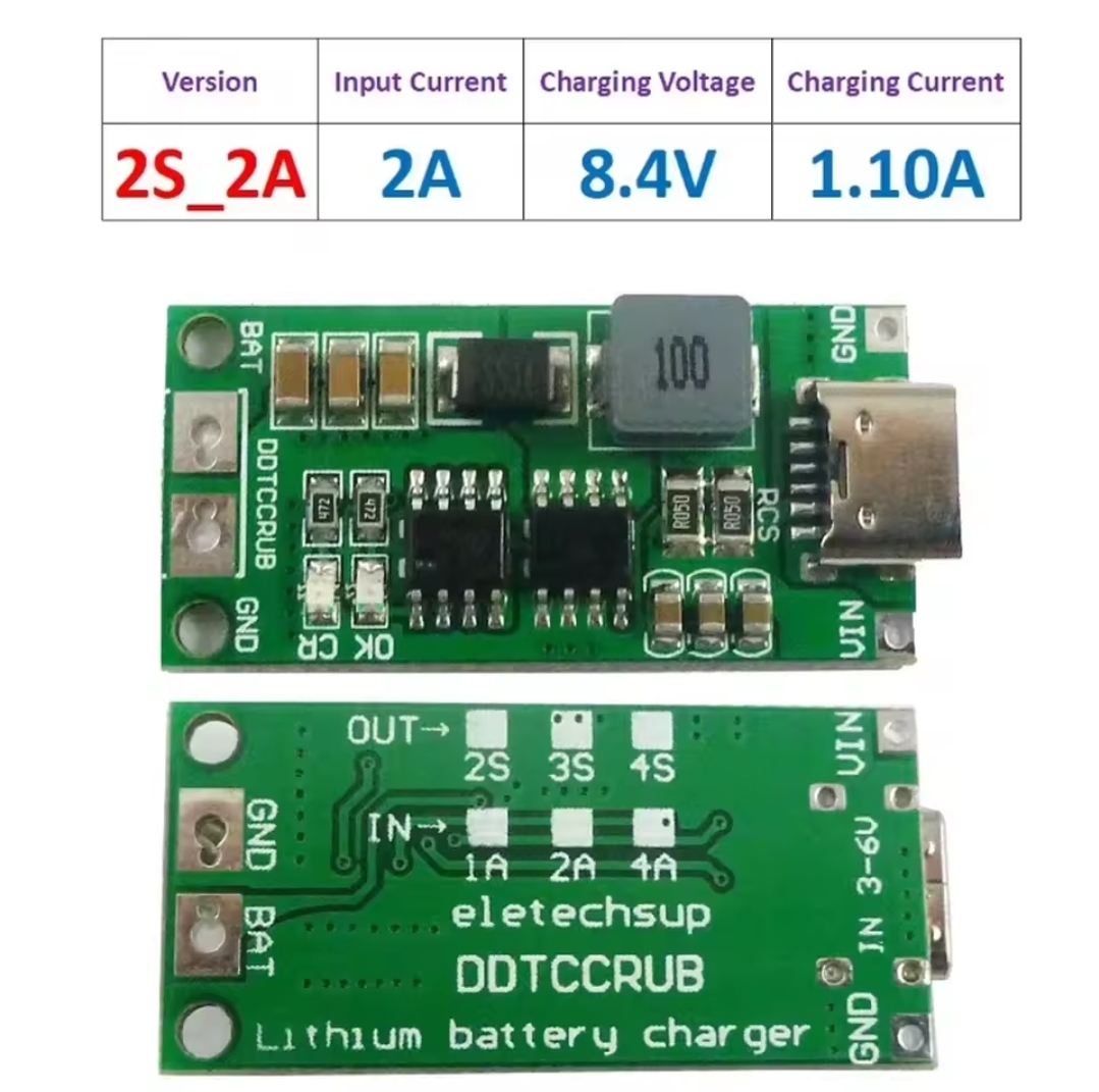 Type-C 2S 2A 8.4V Lithium Battery Fast Charging Module