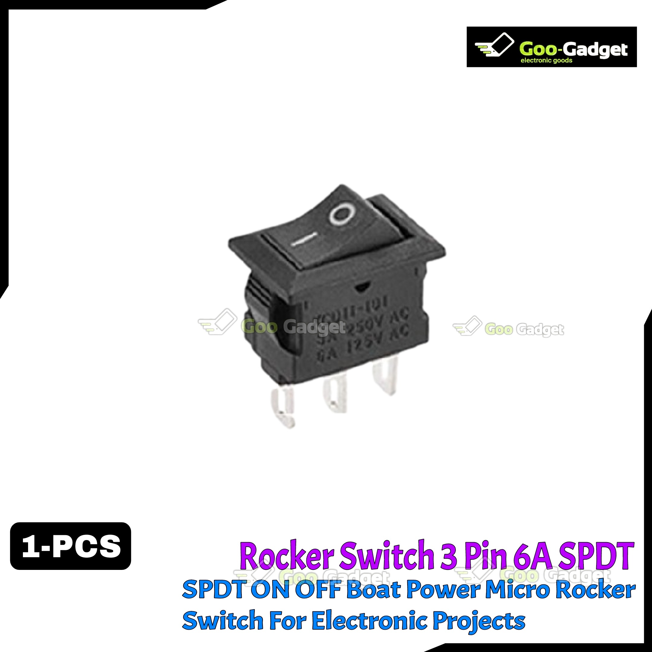 Rocker Switch 3 Pin 6A 250V 2 Positions SPDT ON OFF Boat Power Micro Rocker Switch_img_1