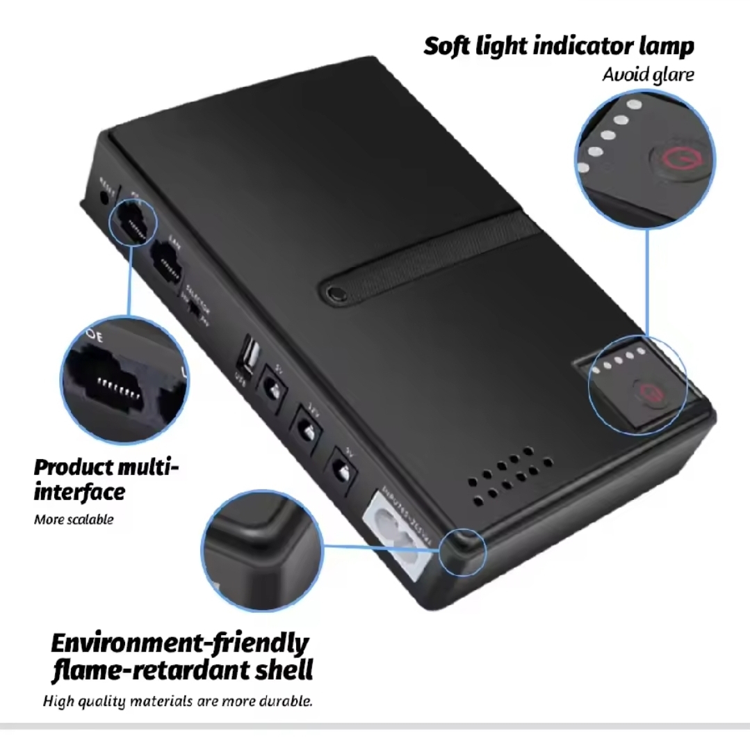Mini Portable UPS 5V 9V 12V for WiFi Router CCTV Camera without Battery_img_4