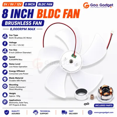 8-Inch BLDC Brushless Fan | 9V / 12V DC High-Efficiency Cooling Fan_img_1