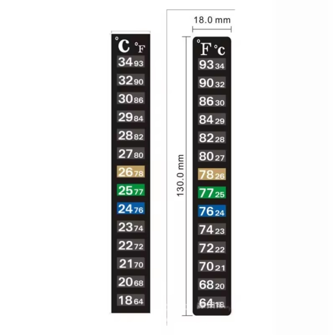 18–34°C Self Adhesive Temperature Indicator Sticker for Electronics, Aquarium, Coffee Mug and Water Bottle